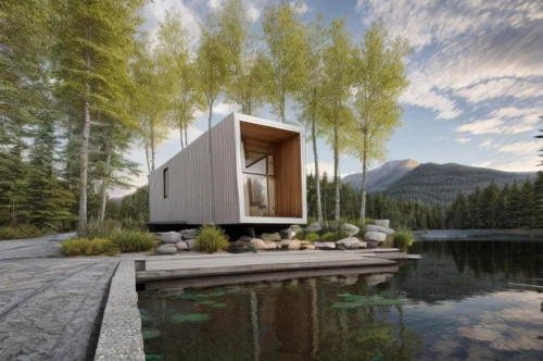 inverted cottage,house with lake,snohetta,the cabin in the mountains,floating huts,small cabin,house by the water,cubic house,cube stilt houses,summer house,summer cottage,house in the mountains,prefab,house in mountains,cabins,mirror house,timber house,houseboat,pool house,clayoquot,Common,Common,Natural