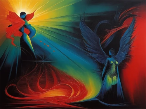 the annunciation,annunciation,sylphs,bird of paradise,vivants,archangels,vibrantly,phenix,pentecostalist,transfiguration,phoenixes,transfigured,momix,passion butterfly,angel and devil,pentecost,birds of paradise,antasy,angelology,sylph,Illustration,Vector,Vector 09