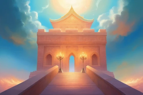 agrabah,egyptian temple,ramadan background,the pillar of light,hall of supreme harmony,arabic background,victory gate,heaven gate,temples,background design,gateway,mausoleum ruins,white temple,backgrounds,eckankar,royal tombs,hall of the fallen,ancient city,shrines,shrine,Illustration,Realistic Fantasy,Realistic Fantasy 01