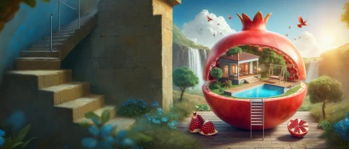 arrietty,scandia gnomes,gnomeo,dreamhouse,wishing well,cartoon video game background,gnomes,fairy village,3d fantasy,little world,greenhouse,aqua studio,world digital painting,fairy world,fairy door,fantasy city,studio ghibli,redwall,game illustration,rescue alley