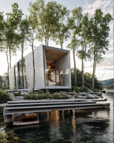 cube stilt houses,house by the water,cubic house,floating huts,houseboat,snohetta,inverted cottage,cube house,prefab,mirror house,houseboats,house with lake,pool house,shipping container,summer house,boat house,electrohome,3d rendering,dunes house,water cube,Architecture,General,Modern,Innovative Technology 2