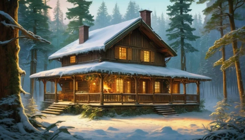 winter house,log cabin,house in the forest,small cabin,the cabin in the mountains,log home,wooden house,cottage,snow house,forest house,summer cottage,house in mountains,cabin,house in the mountains,little house,chalet,wooden hut,small house,country cottage,holiday home,Conceptual Art,Fantasy,Fantasy 05