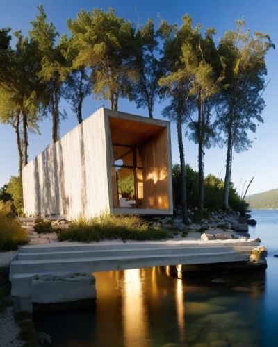 summer house,house by the water,cubic house,house with lake,dunes house,inverted cottage,summerhouse,holiday home,amanresorts,pool house,holiday villa,corten steel,floating huts,snohetta,summer cottage,houseboat,pavillon,dreamhouse,beach house,cube house,Photography,General,Realistic
