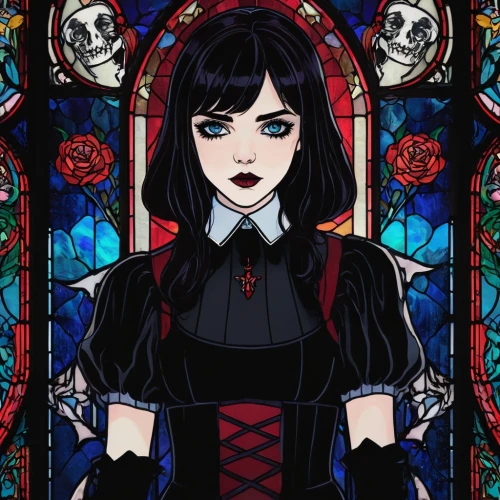 gothic portrait,stained glass,gothic woman,gothic,stained glass window,goth woman,frame illustration,baroness,vicar,gothic style,gothicus,shrilly,vampire lady,maiden,the nun,vampire woman,choirgirl,jurata,victoriana,vampy,Unique,Paper Cuts,Paper Cuts 08