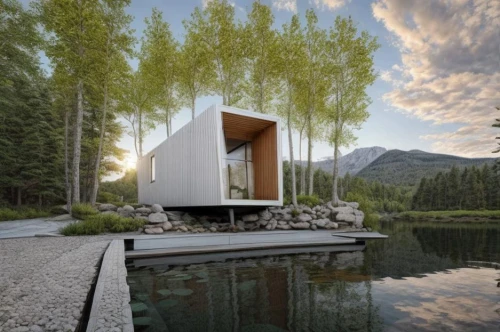 house with lake,inverted cottage,the cabin in the mountains,small cabin,snohetta,cubic house,house by the water,summer house,cube stilt houses,summer cottage,floating huts,house in the mountains,house in mountains,mirror house,timber house,cube house,cabins,boat house,prefab,pool house,Common,Common,Natural
