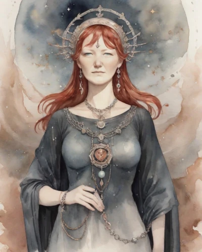 maedhros,anchoress,manara,persephone,imbolc,frigga,margaery,hecate,priestess,ophelia,amalthea,melian,elenore,ostara,kokia,ceremonials,ozma,norns,demelza,sigyn,Digital Art,Watercolor