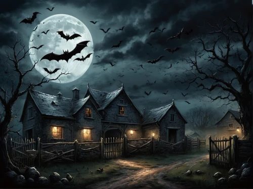 halloween background,halloween wallpaper,halloween scene,halloween poster,halloween night,halloween illustration,the haunted house,halloween and horror,haloween,haunted house,halloween,october 31 halloween,witch house,holloween,trick or treat,witch's house,halloween travel trailer,happy halloween,hallloween,hauntings,Conceptual Art,Fantasy,Fantasy 34