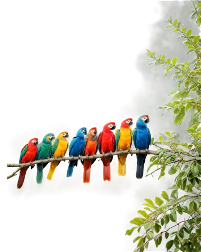 colorful birds,birds on a branch,birds on branch,tanagers,birds on a wire,group of birds,passerine parrots,colorful life,harmony of color,rainbow lorikeets,color feathers,tropical birds,perching birds,edible parrots,colorful tree of life,perched birds,parrots,key birds,couleurs,parrotfinch,Illustration,Abstract Fantasy,Abstract Fantasy 12