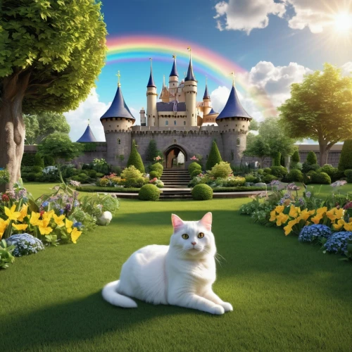 snowbell,cat pageant,fairy tale castle,british shorthair,korin,white cat,fairytale castle,fairyland,fantasy picture,worldcat,fantasyland,3d fantasy,3d background,fairy tale,cattery,jewelpets,rainbow background,cat european,a fairy tale,riverclan,Photography,Documentary Photography,Documentary Photography 31
