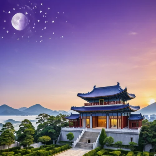 chuseok,landscape background,mid-autumn festival,asian architecture,hall of supreme harmony,japan's three great night views,teahouses,taoist,wudang,the golden pavilion,taoism,golden pavilion,benxi,daoism,shuozhou,confucianism,shannxi,gyeongbokgung,huanming,tujia,Illustration,Black and White,Black and White 32