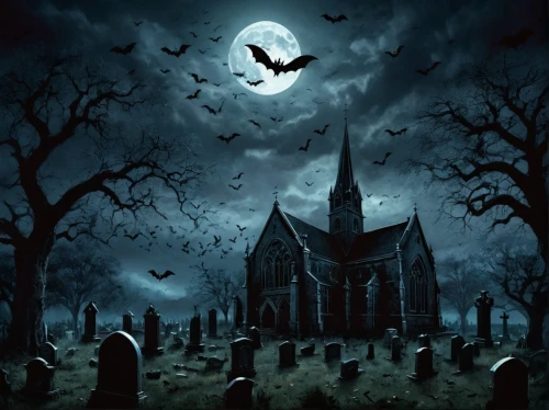 halloween background,halloween wallpaper,halloween poster,haunted cathedral,halloween illustration,haloween,hallows,halloween scene,halloween night,old graveyard,gothic style,graveyard,holloween,cemetry,graveyards,halloween and horror,halloween,gothic,halloween banner,gothicus,Conceptual Art,Fantasy,Fantasy 34