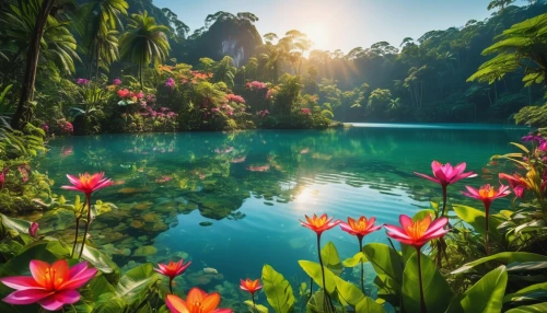 tropical flowers,nature wallpaper,nature background,flower water,pond flower,lotus pond,tropical forest,lotus on pond,splendor of flowers,tropical floral background,lily pond,tropical bloom,beautiful nature,giverny,vietnam,garden pond,background view nature,tropical jungle,thailand,water lilies,Photography,General,Realistic