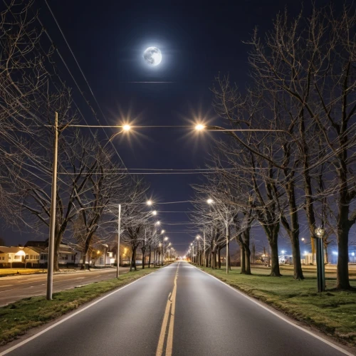 streetlights,street lights,streetlamps,street lamps,streetlight,historic street lighting,outdoor street light,night highway,street light,night photography,tree-lined avenue,street lamp,night photograph,highway lights,tree lined avenue,tree lined lane,streetlamp,pedestrian lights,night image,moonlit night,Photography,General,Realistic