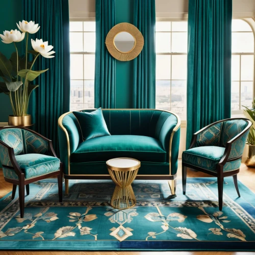 mahdavi,art deco,upholsterers,upholstering,chaise lounge,art deco background,upholstered,fromental,blue room,opulently,turquoise wool,sitting room,turquoise leather,furnishings,claridges,upholstery,wallcovering,wing chair,gournay,reupholstered,Photography,General,Realistic