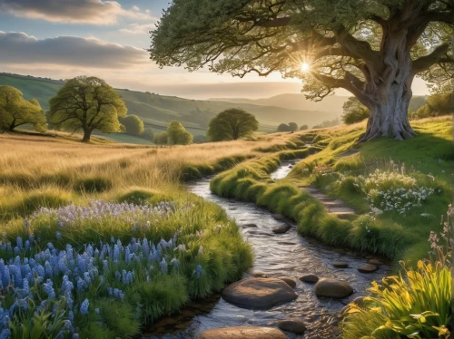 meadow landscape,nature wallpaper,nature landscape,fantasy landscape,meadow in pastel,landscape background,beautiful landscape,idyllic,nature background,landscape nature,full hd wallpaper,spring nature,river landscape,spring morning,brook landscape,beautiful wallpaper,green landscape,springtime background,fantasy picture,spring background,Unique,Paper Cuts,Paper Cuts 09