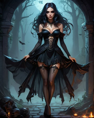 gothic woman,sorceress,bewitching,vampire woman,halloween background,sorceresses,samhain,vampire lady,witching,ravenloft,halloween witch,hecate,halloween illustration,dark angel,the enchantress,malefic,halloween vector character,bewitch,nightshade,abaddon,Conceptual Art,Fantasy,Fantasy 15