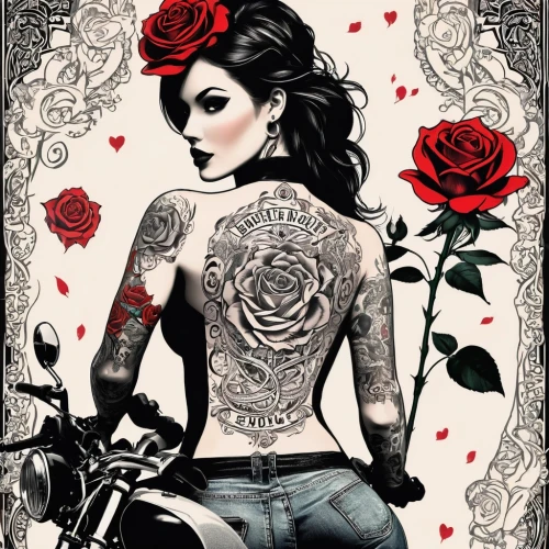 valentine pin up,tattoo girl,valentine day's pin up,rockabilly style,red rose,viveros,tattooist,red roses,rockabilly,hip rose,black rose,rosson,romantic rose,bella rosa,tattoo artist,tattoos,baroness,tattooed,rosevelt,tattooists,Illustration,Vector,Vector 21