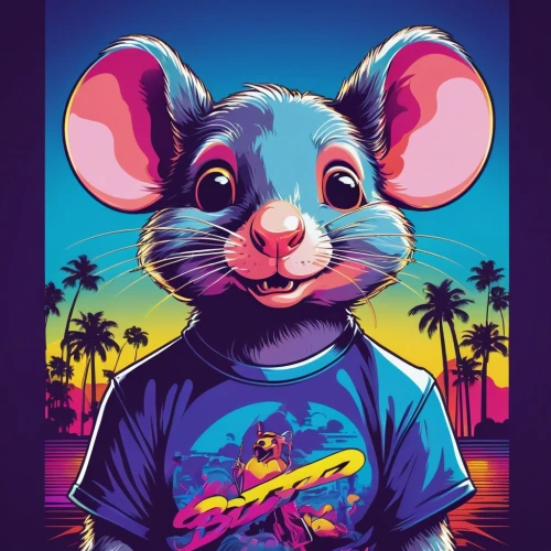 color rat,musical rodent,ratliffe,rattiszell,ratterman,ratshitanga,80's design,rodentia,year of the rat,opossum,rattazzi,rat,tikus,threadless,ratuva,ratchasima,vector illustration,ratatat,beaver rat,haulover,Illustration,Retro,Retro 18