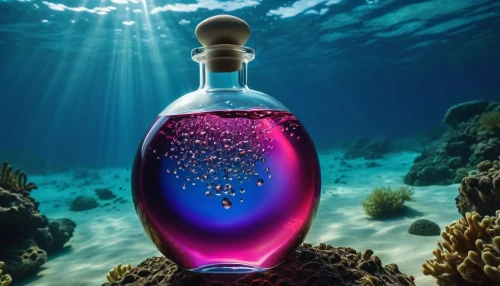 message in a bottle,poison bottle,drift bottle,isolated bottle,deep ocean,bottle surface,bioluminescence,undersea,undertow,ocean underwater,submerged,colorful water,perfume bottle,coral reef,bottle fiery,submergence,decanter,fiji,underwater background,under sea,Photography,Artistic Photography,Artistic Photography 01