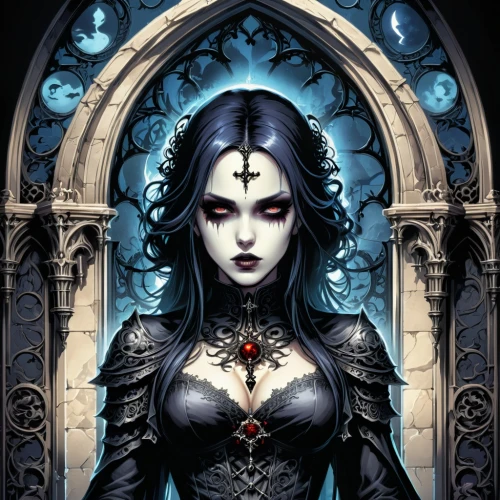 gothic portrait,gothic woman,gothic,gothic style,lacrimosa,mediatrix,priestess,hecate,vampire woman,goth woman,sorceress,vampire lady,ravenloft,abaddon,gothicus,dolorosa,marian,sorceresses,countess,dark gothic mood,Illustration,Realistic Fantasy,Realistic Fantasy 46