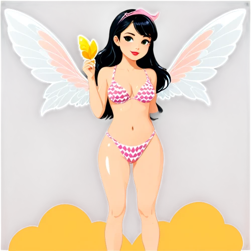 angel girl,flower fairy,cupid,angel wings,fairy,vintage angel,winged heart,angel wing,tinkerbell,rosa ' the fairy,evil fairy,dawnstar,plumeria,anjo,fire angel,yellow butterfly,yellow peach,valentine pin up,winged,angel,Unique,Design,Sticker