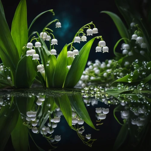 lilly of the valley,lily of the valley,lilies of the valley,lily of the field,water flowers,pond flower,doves lily of the valley,white water lilies,dewdrops,water drops,waterlilies,water lilies,waterdrops,dew drops,droplets of water,aquatic plant,water flower,lily pond,water plants,green bubbles,Photography,General,Fantasy