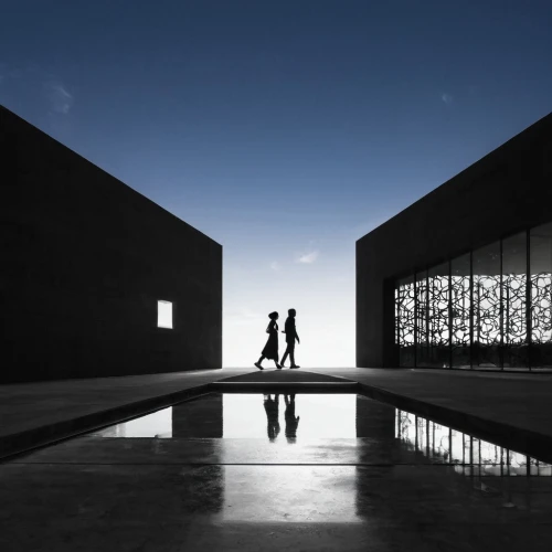 holocaust memorial,couple silhouette,adjaye,amanresorts,siza,salk,chipperfield,snohetta,mirror house,graduate silhouettes,champalimaud,rajghat,getty centre,shulman,vintage couple silhouette,futuristic art museum,deyoung,art silhouette,kimbell,turrell,Illustration,Black and White,Black and White 33