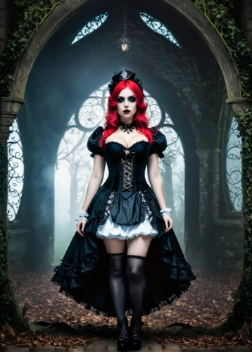 gothic woman,gothic style,gothic portrait,gothic dress,dark gothic mood,rasputina,bloodrayne,gothic,derivable,sirenia,celtic queen,victoriana,delain,vampire lady,blackmoor,gothicus,morwen,dhampir,goth woman,red riding hood,Illustration,Realistic Fantasy,Realistic Fantasy 46