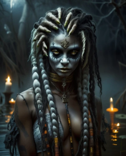 voodoo woman,maliana,vodun,dark elf,witchdoctor,obeah,nephthys,niobe,enchantress,michonne,demoness,kalima,priestess,warrior woman,rasputina,gothika,amerykah,hekate,black queen,african woman