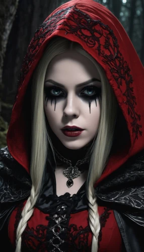 volturi,red riding hood,little red riding hood,gothic woman,vampy,morgause,pernicious,woolfe,dhampir,narcissa,countess,abigaille,gothic portrait,vampire woman,vampire lady,doll's facial features,lyse,lydia,female doll,red coat,Illustration,Realistic Fantasy,Realistic Fantasy 46
