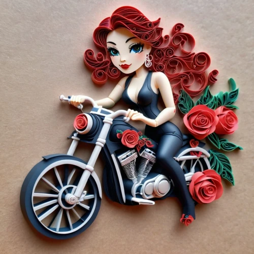 valentine pin up,valentine day's pin up,pin up girl,pin up girls,retro pin up girl,christmas pin up girl,retro pin up girls,pin ups,rockabilly style,floral bike,pin-up girl,woman bicycle,watercolor pin up,redhead doll,rockabilly,bike pop art,pin-up girls,paper art,girl with a wheel,biker,Unique,Paper Cuts,Paper Cuts 09