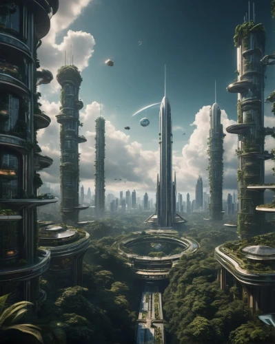 futuristic landscape,arcology,terraformed,ecotopia,cardassia,coruscant,homeworlds,futuristic architecture,homeworld,delamar,cybercity,terraforming,skylstad,extrasolar,skyreach,topia,skyterra,areopolis,stellaris,repopulation,Photography,General,Cinematic