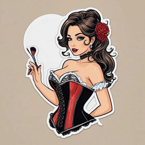 valentine pin up,valentine day's pin up,retro pin up girl,flamenca,pin up girl,christmas pin up girl,queen of hearts,rockabella,pin up christmas girl,pin-up girl,retro 1950's clip art,retro pin up girls,valentine clip art,pin ups,pin up girls,pin-up girls,asahina,watercolor pin up,maraschino,valentine's day clip art,Unique,Design,Sticker