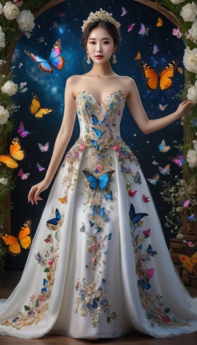 fairy queen,fairy tale character,hanbok,bridal gown,flower fairy,wedding gown,ball gown,bridal dress,bridewealth,sposa,fairy peacock,dressup,quinceanera,yunjin,wedding dress,debutante,ballgown,thumbelina,miss vietnam,fantasy picture,Photography,General,Natural