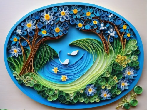 water lily plate,glass painting,decorative plate,wooden plate,blue birds and blossom,mother earth,maiolica,marble painting,enamelled,salad plate,painting easter egg,flower painting,majolica,decorative art,hand painting,circle paint,circular puzzle,fabric painting,blue painting,spiral art,Unique,Paper Cuts,Paper Cuts 01