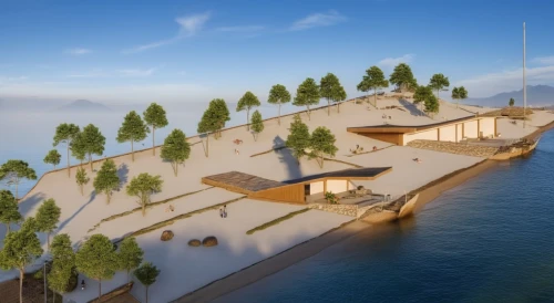 seasteading,floating huts,floating islands,cube stilt houses,snohetta,house by the water,bjarke,floating island,3d rendering,boathouses,boat house,house with lake,dunes house,artificial islands,harborfront,seaside resort,renderings,hydropower plant,houseboat,coastal protection,Photography,General,Realistic