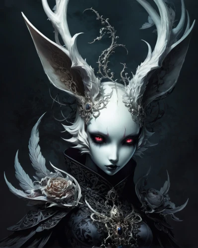 edea,the snow queen,demoness,malefic,unseelie,white rose snow queen,arachne,saturnyne,nimue,lacrimosa,demonata,evil fairy,seraphim,twixt,dark elf,vanth,the enchantress,alecto,dark art,faery,Illustration,Realistic Fantasy,Realistic Fantasy 46