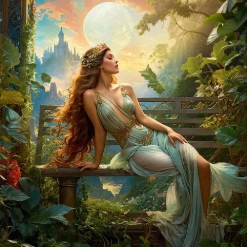 fantasy picture,diwata,faerie,hildebrandt,fantasy art,secret garden of venus,faery,ostara,rusalka,fantasy woman,titania,radha,arcadia,fantasy portrait,sirena,ariadne,persephone,girl in the garden,fairie,baoshun