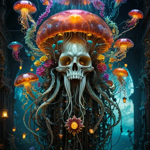 medusahead,cnidaria,jellyfish,deep sea nautilus,jellyfish collage,nauplii,azathoth,deepsea,medusae,octopus,nautilus,cnidarian,kraken,cephalopod,nauplius,jellyfishes,narcosis,octopi,deep sea,yamatai,Photography,General,Fantasy