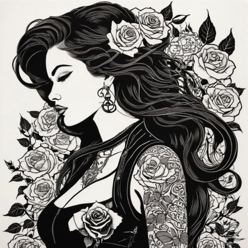 rose flower illustration,black rose,rosson,rose flower drawing,gardenias,scent of roses,baroness,rosebushes,persephone,with roses,rose drawing,gardenia,romantic rose,roses,porcelain rose,wild roses,viveros,sugar roses,white rose snow queen,widow flower,Illustration,Black and White,Black and White 19