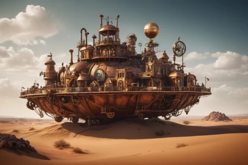 skyship,sea fantasy,steampunk,wastelands,barsoom,planescape,burning man,pirate ship,airships,primordia,floating island,dune sea,alien ship,airship,bathysphere,voyages,fantasy art,syberia,aground,caravel,Photography,General,Cinematic