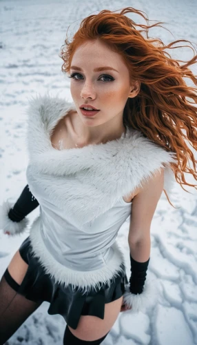 redhead doll,epica,redheads,snow angel,redhead,redheaded,rousse,aliona,redhair,white turf,ice princess,snow fields,winter background,red head,ice queen,white winter dress,fur,celtic woman,the snow queen,gingersnap,Photography,Documentary Photography,Documentary Photography 23