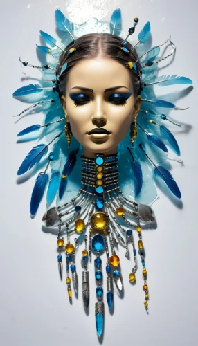 feather headdress,headdress,indian headdress,derivable,fractalius,feather jewelry,beadwork,headdresses,peptides,jewelry florets,blue enchantress,chevrier,adornment,jewelry manufacturing,blue peacock,bejeweled,navaho,bluebottle,paraiba,semiprecious,Conceptual Art,Fantasy,Fantasy 02