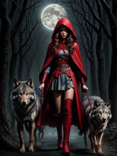red riding hood,little red riding hood,red coat,scarlet witch,sorceresses,howling wolf,wiccan,redcoat,red cape,wolfsschanze,wolfsfeld,huntress,blackwolf,ravenloft,werewolve,wolfsangel,lady in red,red tunic,sorceress,fantasy picture