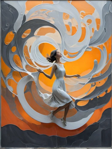 swirling,fluidity,whirling,dance with canvases,little girl in wind,whirlwinds,whirlwind,amaterasu,glass painting,twirl,dynamism,girl in a long dress,girl walking away,varekai,paper art,japanese waves,vortex,wind machine,kongfu,marble painting,Illustration,Vector,Vector 12