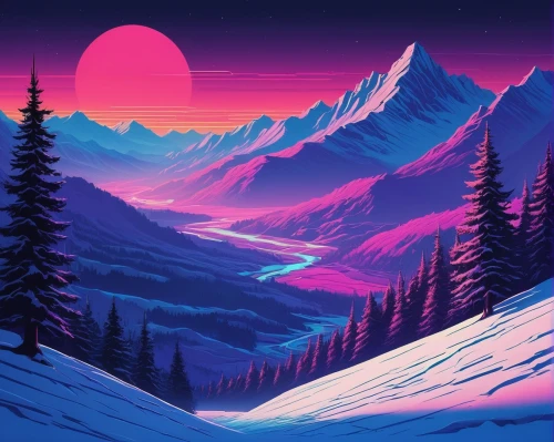 beautiful wallpaper,snow mountains,purple landscape,purple wallpaper,mountain sunrise,winter background,mountains,snowy peaks,snow landscape,retro background,dusk background,4k wallpaper 1920x1080,ski resort,snowy landscape,youtube background,ice planet,snow mountain,hd wallpaper,winter landscape,slopes,Conceptual Art,Sci-Fi,Sci-Fi 12