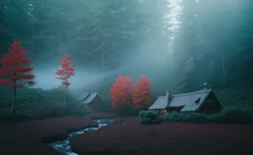 foggy forest,house in the forest,foggy landscape,oregon,fairytale forest,coniferous forest,autumn fog,black forest,japan landscape,moss landscape,forestland,fairy forest,landscape red,germany forest,forest of dreams,forest,forest landscape,forest house,forest floor,autumn forest,Photography,Artistic Photography,Artistic Photography 12