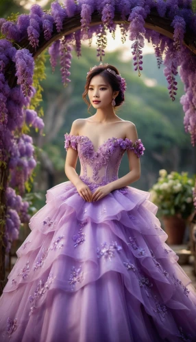 quinceanera,princess sofia,rosa 'the fairy,quinceaneras,rapunzel,cinderella,la violetta,violetta,rosa ' the fairy,fairy tale character,fairy queen,ball gown,the lavender flower,lilac blossom,xiaoqing,purple rose,ballgown,belle,enchanting,fairytale,Photography,General,Cinematic
