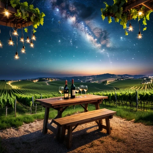 tuscany,vineyard,vineyards,toscana,toscane,tuscan,romantic dinner,romantic night,starry night,outdoor dining,winery,wine country,chair in field,wine-growing area,wine region,starry sky,stelle,langhe,barolo,stargazing,Photography,General,Realistic