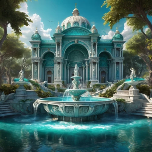 water palace,fountain of friendship of peoples,fountain,water fountain,city fountain,fountain pond,oasis,garden of the fountain,fountains,maximilian fountain,white temple,lafountain,marble palace,neptune fountain,fountain of neptune,atlantis,dolphin fountain,decorative fountains,arcadia,artemis temple,Conceptual Art,Fantasy,Fantasy 27